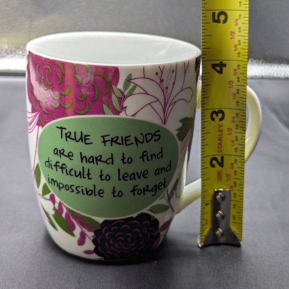 Pier 1 true Friends Are Hard To Find Floral Porcelain Coffee Mug - Picture 8 of 10